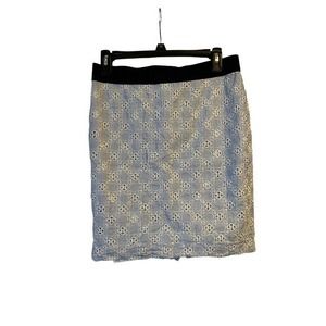 Ann Taylor LOFT Skirt 6P 6 Petites Womens Woven Lined Eyelet Lace‎ Pencil